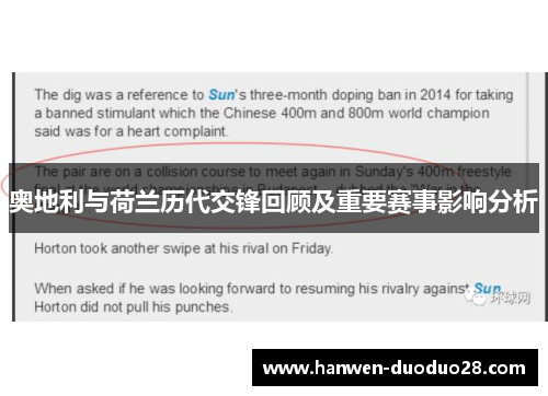 奥地利与荷兰历代交锋回顾及重要赛事影响分析 奥地利与荷兰历代交锋回顾及重要赛事影响分析
