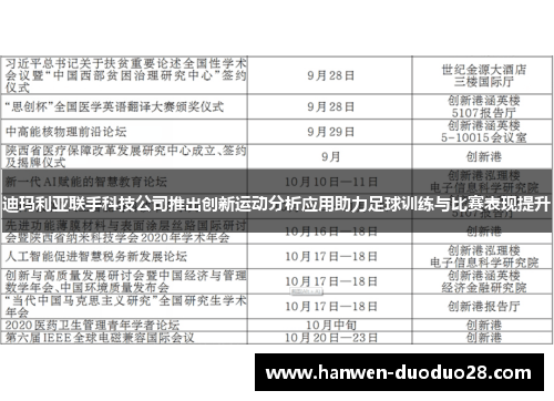 迪玛利亚联手科技公司推出创新运动分析应用助力足球训练与比赛表现提升
